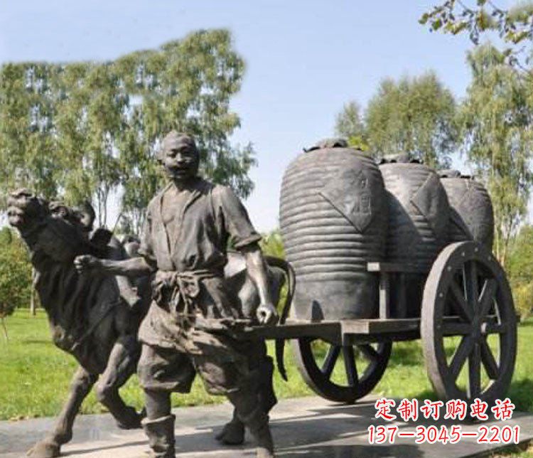 湖州唯美牛车铜雕