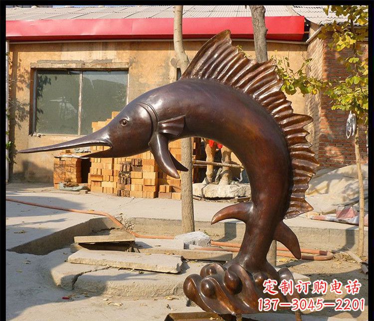 湖州动物雕塑——海洋剑鱼铜雕