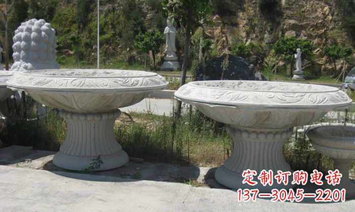 湖州美轮美奂的大理石花盆雕塑