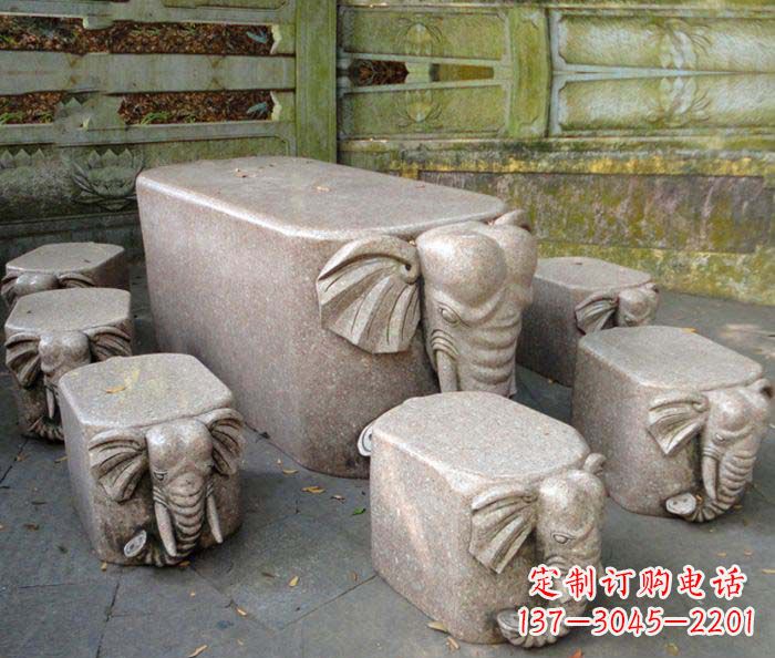 湖州精美小象大理石雕塑