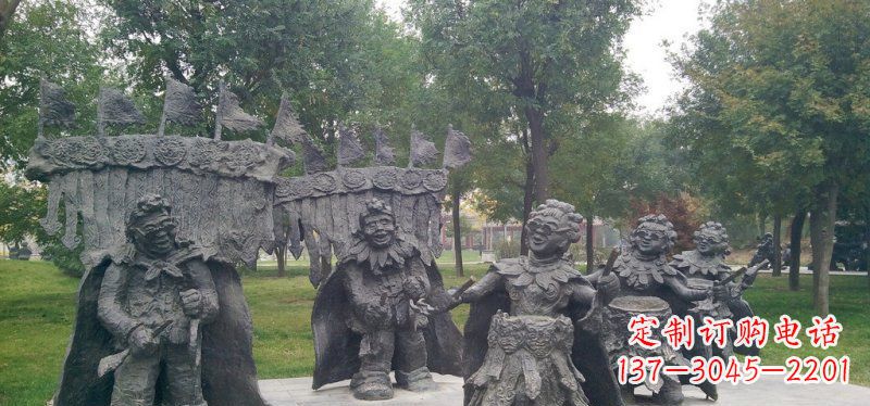 湖州领雕塑扭秧歌老人铜雕
