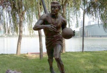 湖州公园打篮球人物铜雕塑