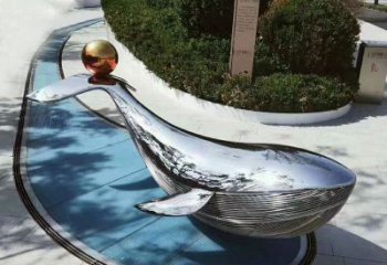 湖州大型不锈钢镜面鲸鱼景观雕塑摆件