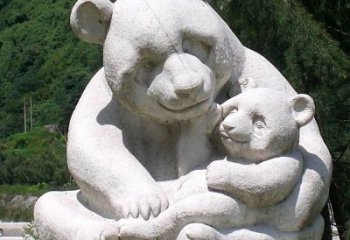 湖州公园装饰熊猫石雕