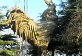 湖州艺术级公鸡大型铜雕