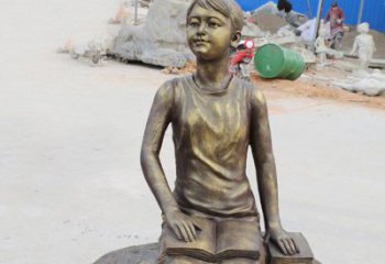 湖州铜雕景观摆件——“女孩看书”