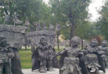 湖州领雕塑扭秧歌老人铜雕