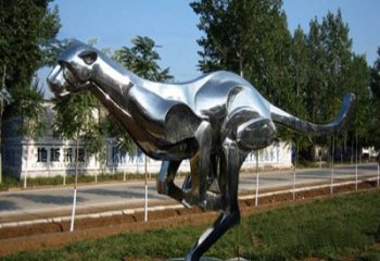 湖州活泼可爱的袋鼠拉丝不锈钢雕塑