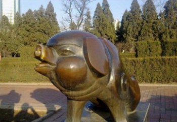 湖州定制公园猪铜雕