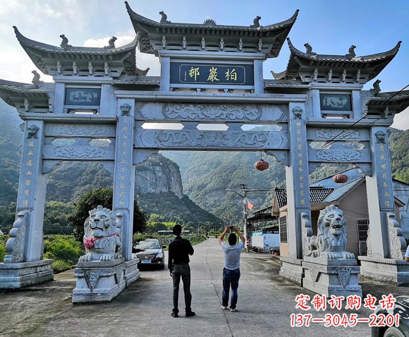 湖州古典牌坊石雕塑