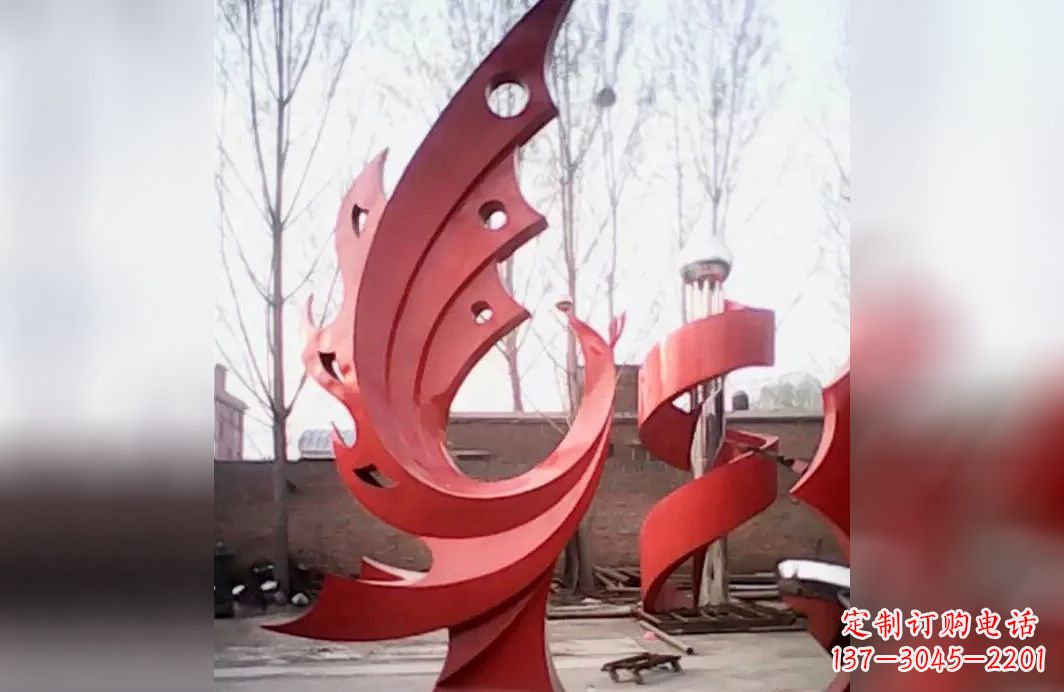 湖州广场不锈钢抽象凤凰雕塑