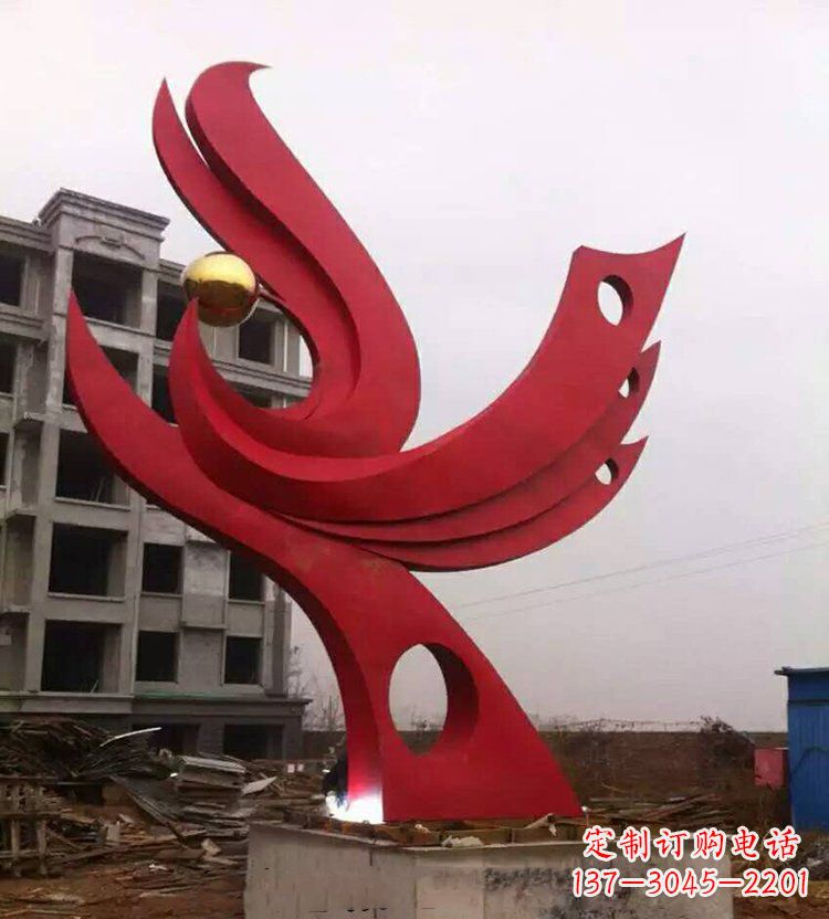 湖州全新抽象凤凰不锈钢雕塑