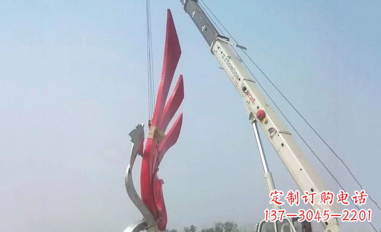 湖州独特而精致的不锈钢抽象凤凰雕塑