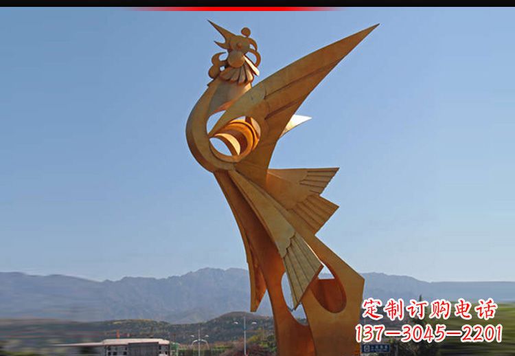 湖州中领雕塑凤凰抽象雕塑11英寸