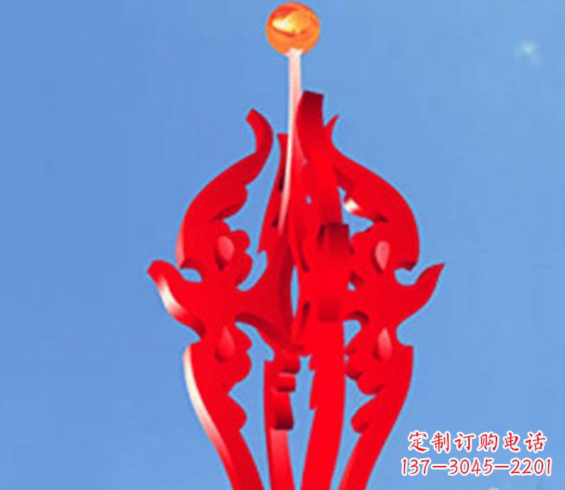 湖州中领雕塑出品:不锈钢火苗抽象雕塑