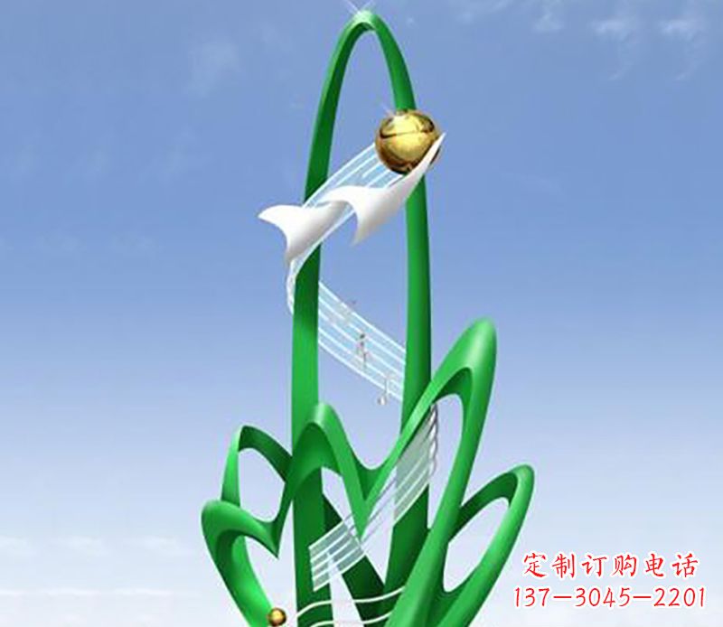 湖州广场不锈钢树叶景观雕塑