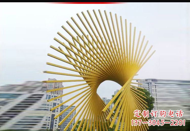 湖州现代美学——不锈钢树枝扇形景观雕塑