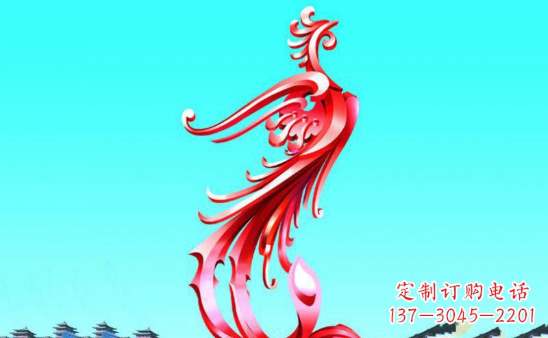 湖州广场凤凰不锈钢雕塑