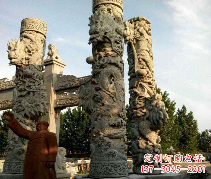 湖州中领雕塑推出的震撼龙柱大理石雕,是一种典…