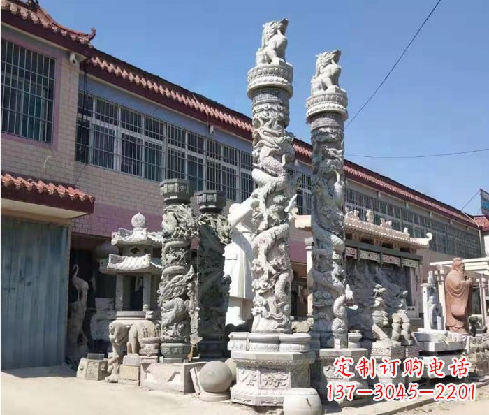湖州品质考究的大理石龙柱石雕