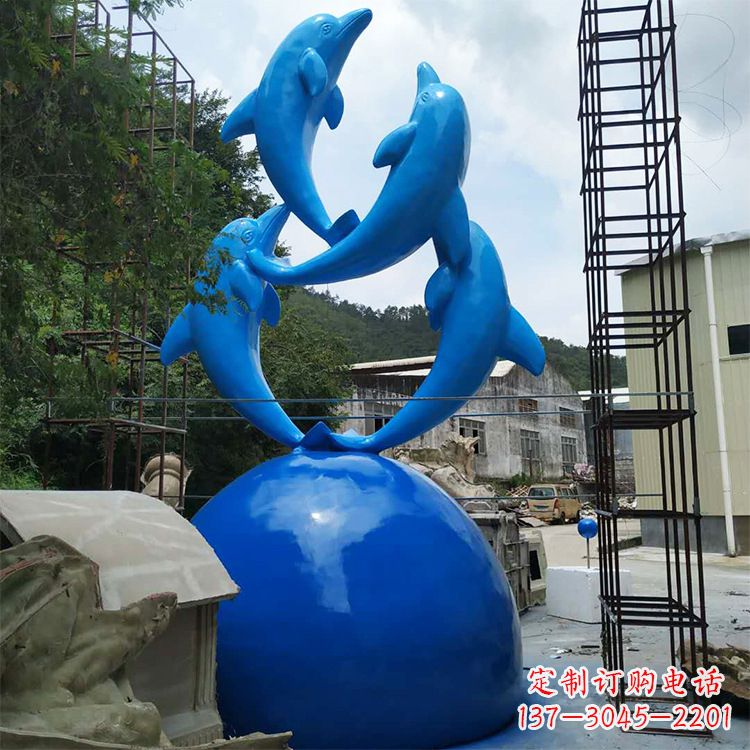 湖州海豚玻璃钢景观雕塑