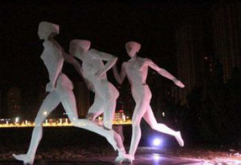 湖州优雅靓丽的女性不锈钢跑步雕塑