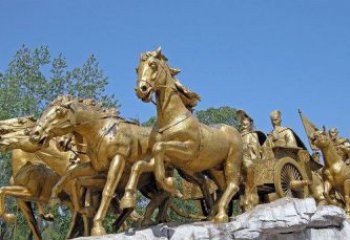 湖州中领雕塑：精美古典马车铜雕