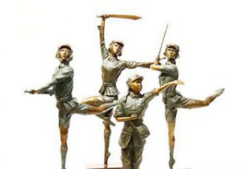 湖州广场女红军人物铜雕