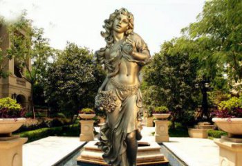 湖州华丽蓬勃的铜雕女神像