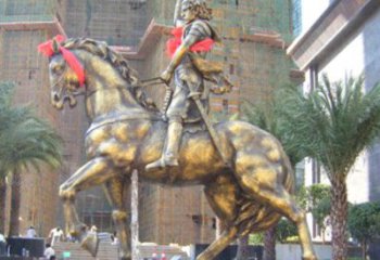 湖州华丽的骑士雕塑，引人注目的西方骑马战士纪念铜雕