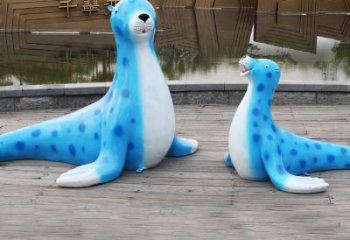 湖州海豹玻璃钢卡通雕塑——展现优雅的豹纹完美艺术