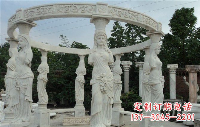湖州汉白玉欧式凉亭雕塑