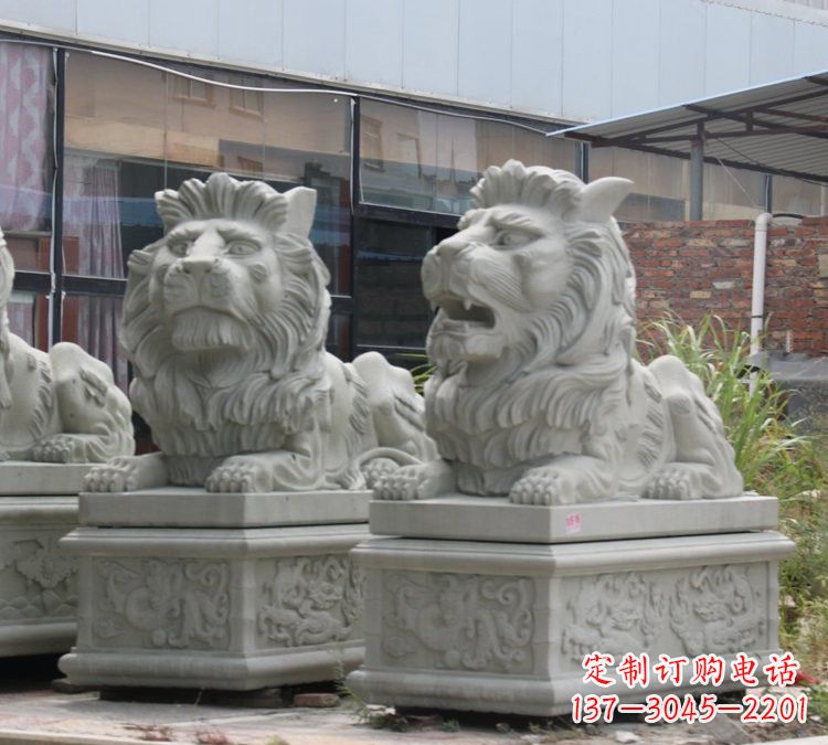 湖州汉白玉欧式狮子石雕