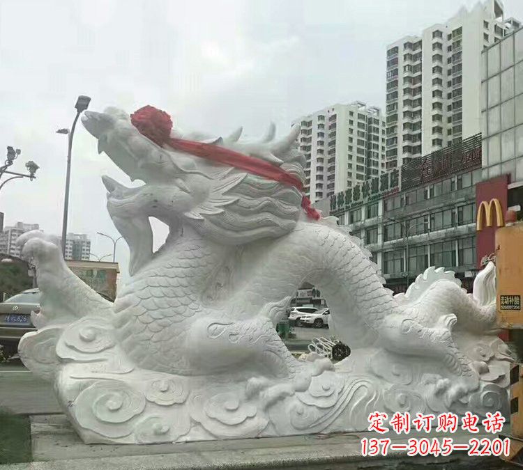 湖州汉白玉神龙雕塑,精致而又具有历史感