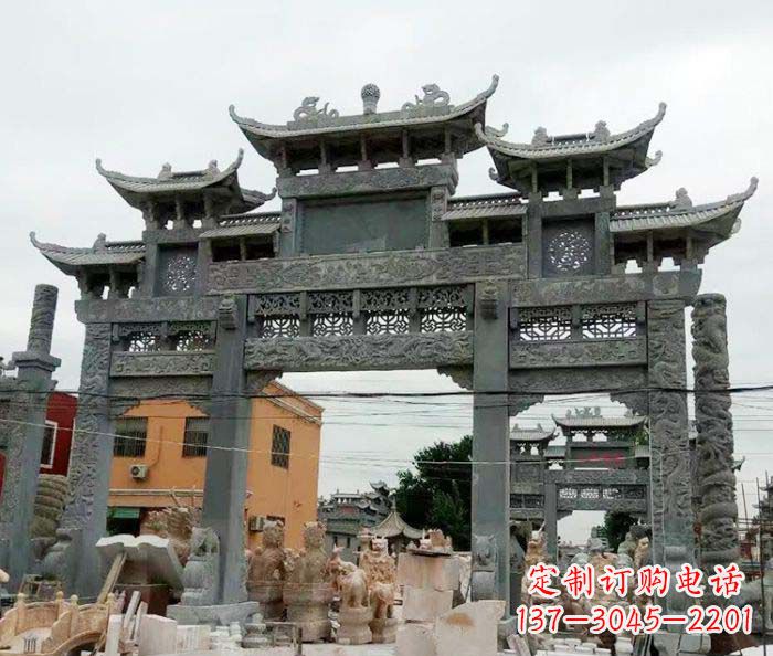 湖州石雕牌坊,精致雕塑让你完美点缀