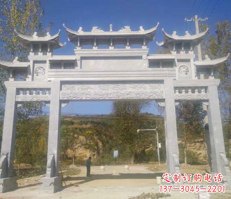 湖州中领雕塑：精雕制作仿古石牌坊石雕