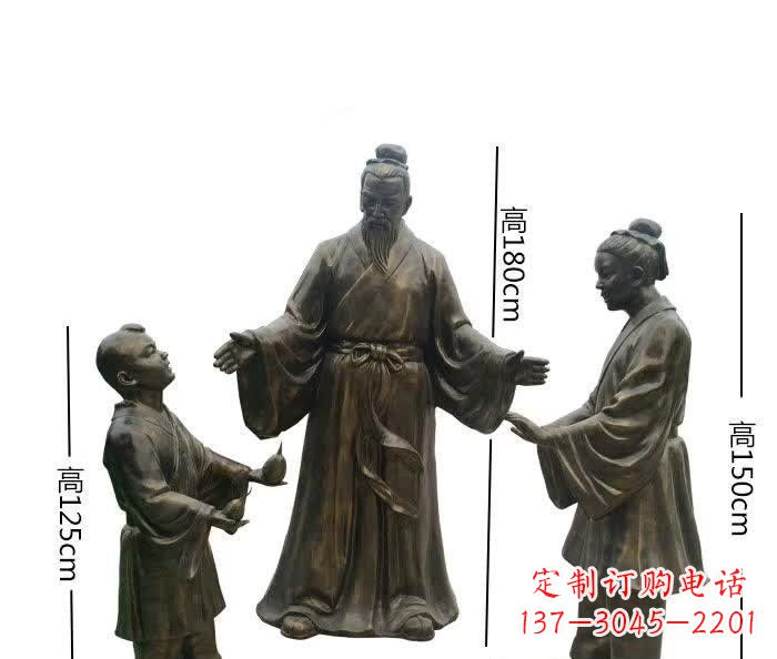 湖州经典传承,孔融让梨人物铜雕