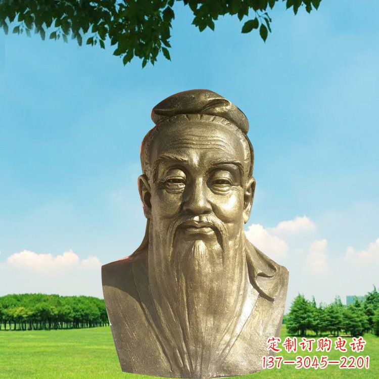 湖州孔子头像铜雕，欣赏中国文化传统精髓