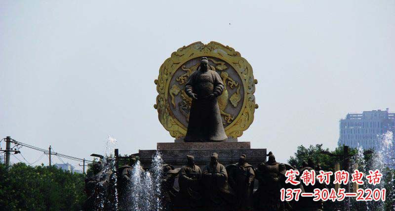 湖州李世民古代名人铜雕