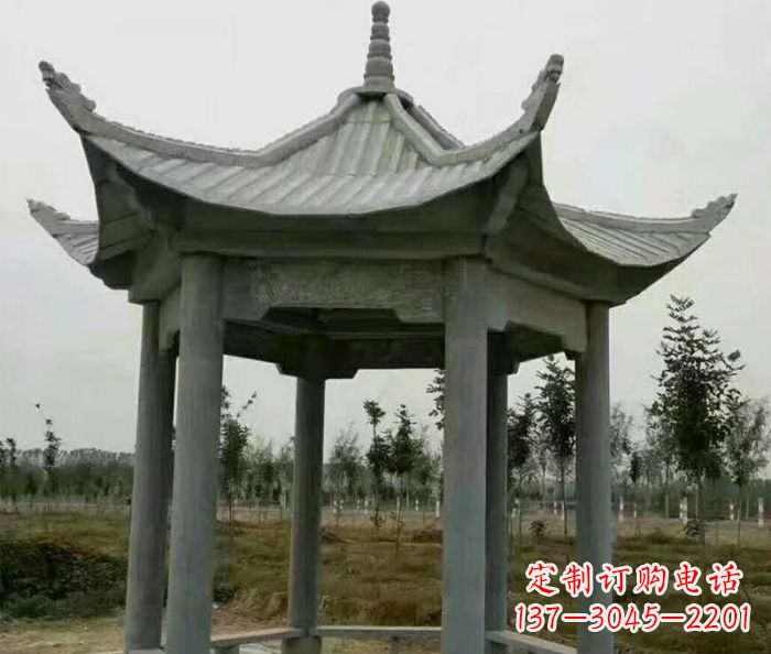 湖州六角石雕凉亭 (3)