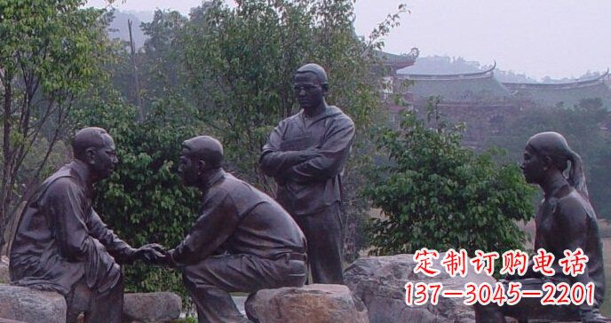 湖州毛主席商谈国事人物园林景观铜雕
