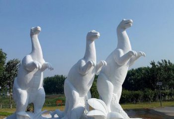湖州百年恐龙，白玉雕塑景观邀您共赏