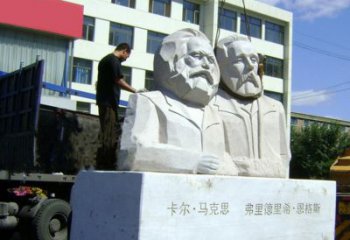 湖州汉白玉马克思与恩格斯雕塑--让爱情延续