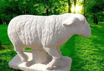 湖州中领雕塑的汉白玉山羊石雕是一件雕刻精美的…
