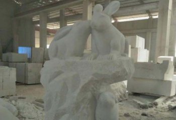 湖州精美的中国古典生肖兔雕塑