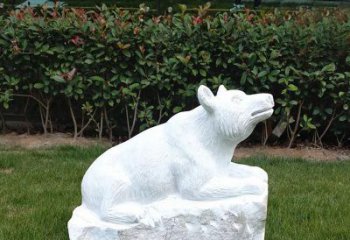湖州唯美可爱的汉白玉小区动物熊雕塑