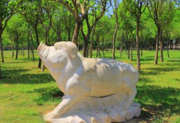 湖州传统十二生肖精美手工猪石雕动物雕塑
