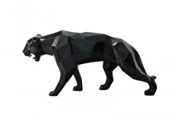 湖州黑色魅力，豹子玻璃钢雕塑