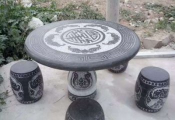 湖州艺术化的室外石桌凳雕塑