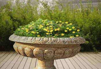 湖州花岗岩园林石花盆雕塑